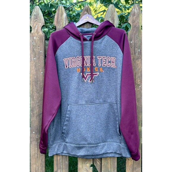 Virginia Tech Hokies Men's Colosseum Hoodie Sweatshirt Maroon - Size Large - Picture 1 of 2